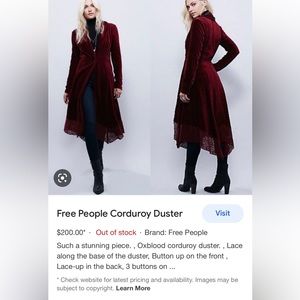 Free People Corduroy duster
